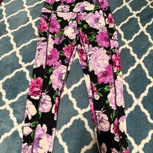 Victoria's Secret Pink and Purple Floral Leggings